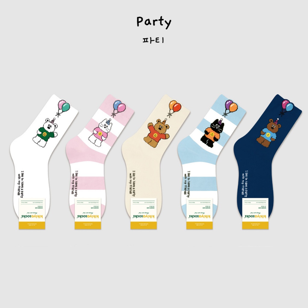 [ Code : PROU10PER ลด 10% ] Party ถุงเท้าแฟชั่น นำเข้าจากเกาหลี 100%