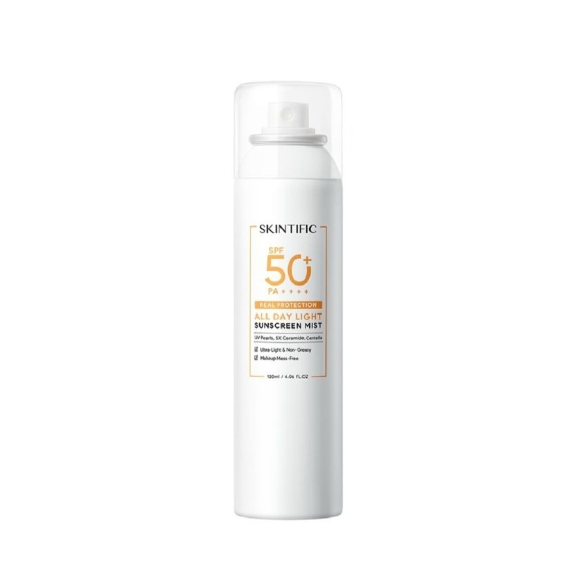SKINTIFIC ALL DAY LIGHT สเปรย์กันแดด สินค้ามีเปลี่ยนแพ็คเกจฉลากใหม่นะคะ EXP 2026 ของแท้จาก SHOP