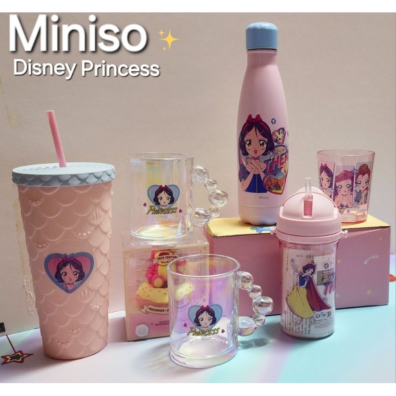 Miniso แก้ว&ขวดน้ำสแตนเลส Collection Disney Princess ลิขสิทธิ์แท้