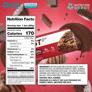 Quest Protein Bar - 1 Bars โปรตีนบาร์ 1 ชิ้น