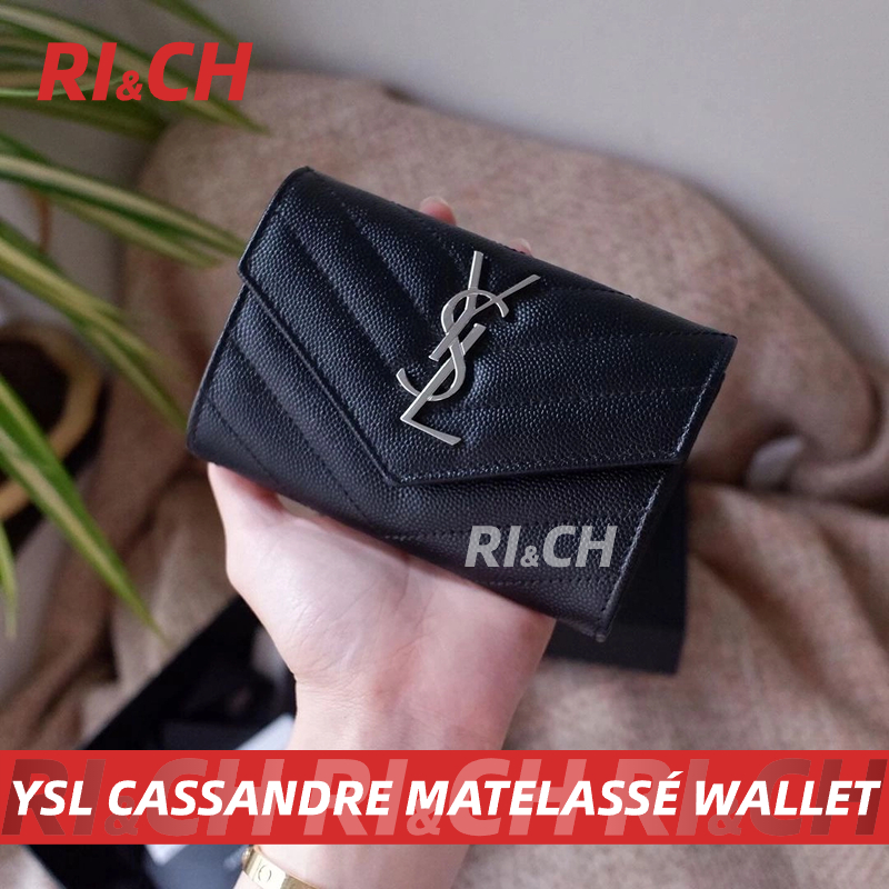 #Rich ราคาถูกที่สุดใน Shopee แท้💯YSL CASSANDRE MATELASSÉ SMALL ENVELOPE WALLET Saint Laurent กระเป๋าสตางค์