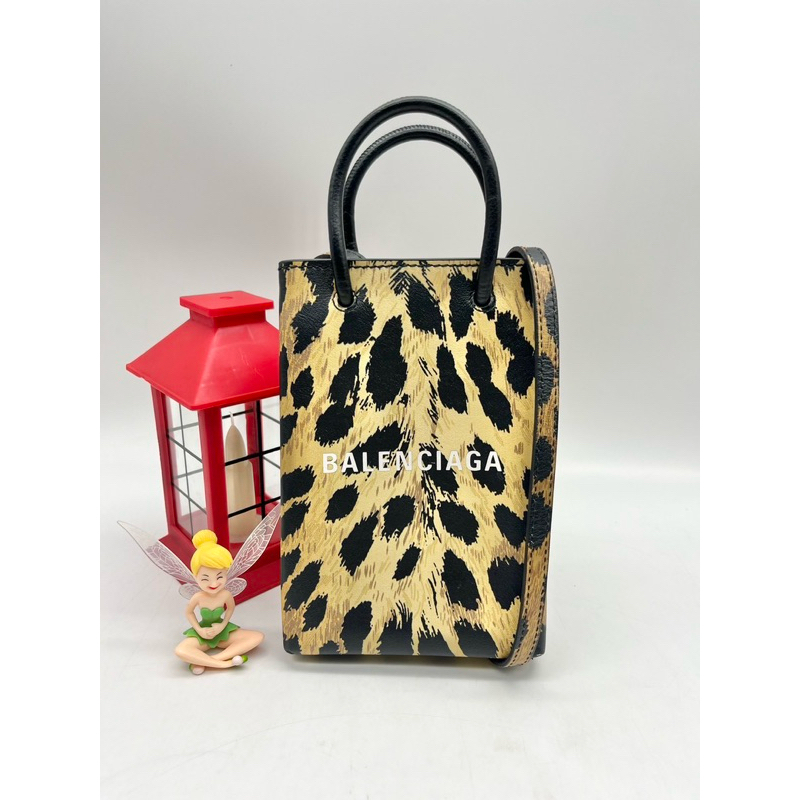 Used Balenciaga Phone bag Leopard