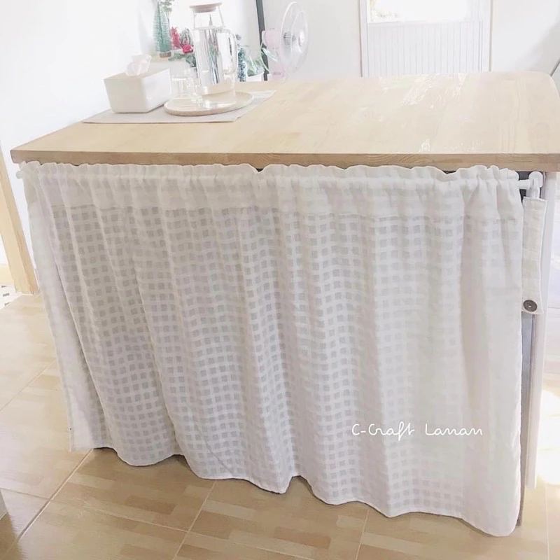 ผ้าม่านครึ่งหน้าต่าง สไตล์มินิมอล ขนาด110x60cm ราคาเฉพาะม่าน