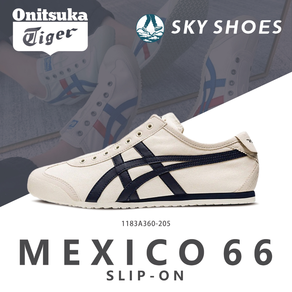 ของแท้ 100% Onitsuka tiger MEXICO 66 Slip-on รองเท้าผ้าใบ 1183A360-205