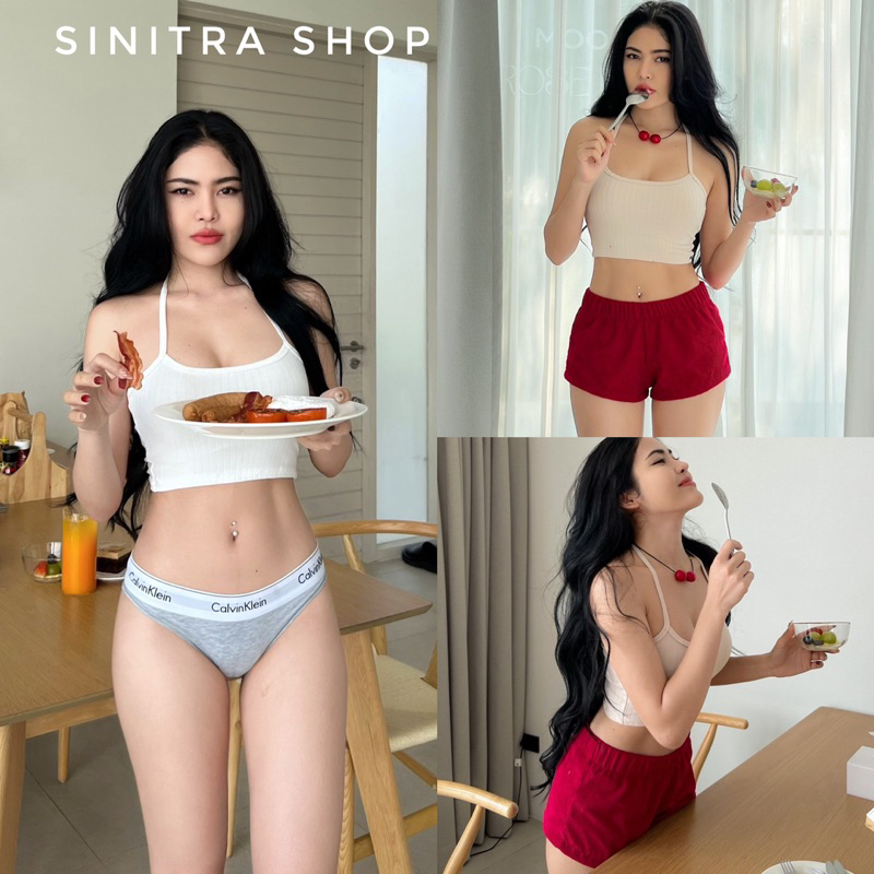 Funny Crop เสื้อครอปสายคล้องคอ Sinitra Shop