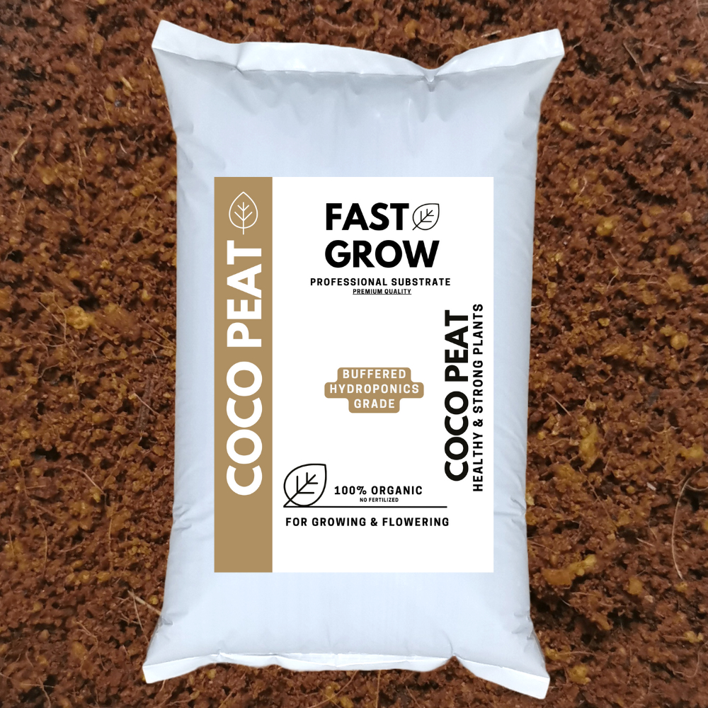 COCO PEAT 80L คุณภาพระดับพรีเมียม EC 0.35 ล้างและบัฟเฟอร์เส้นใยน้อย FastGrowShop ดินปลูก