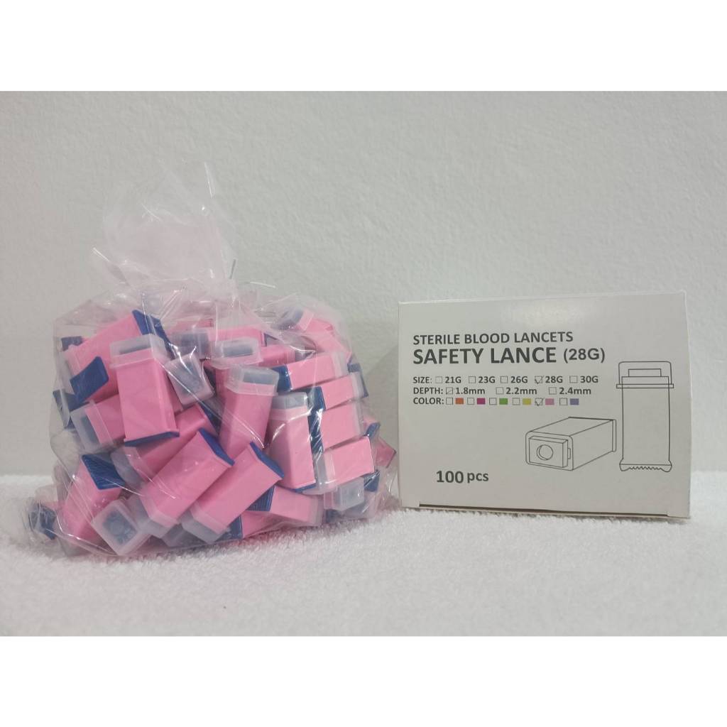 DURA 28G เข็มเจาะปลายนิ้ว เข็มเจาะ เข็มเจาะเลือ.ด Safety Lancet ใช้ครั้งเดียวทิ้ง ขนาด 28G/1.8 mm.