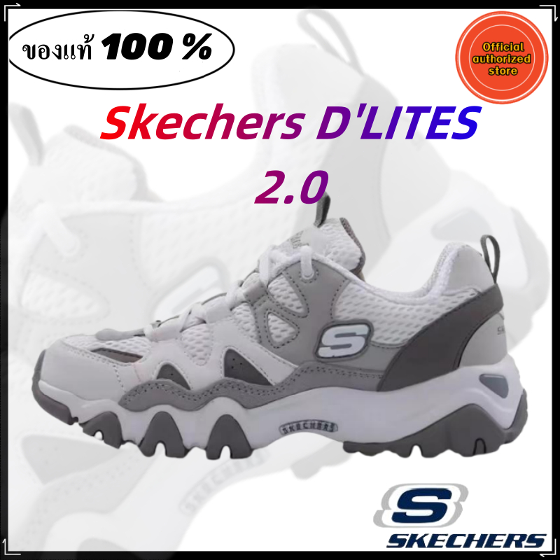 Skechers สเก็ตเชอร์ส รองเท้าผู้หญิง Women D'lites 2.0 Sport shoes ของแท้ 100 % white grey