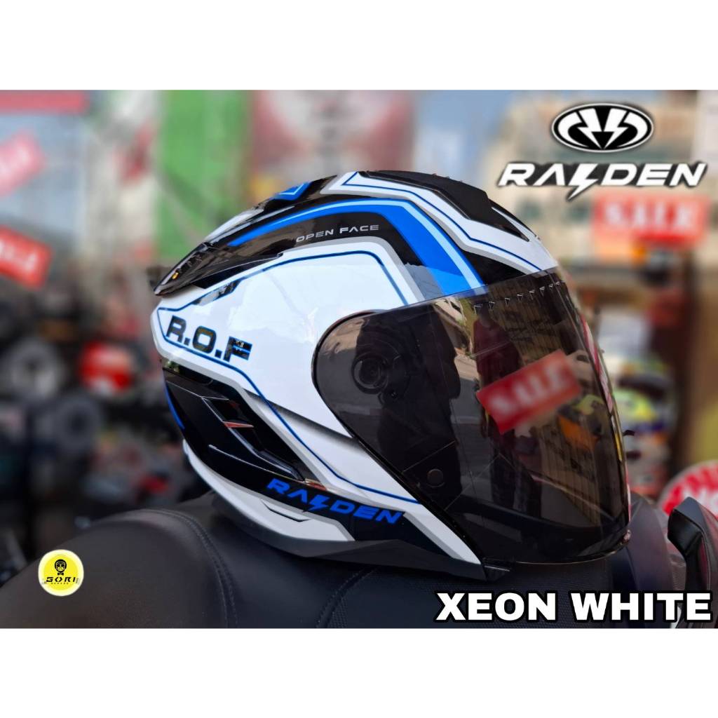 หมวกกันน็อค RAIDEN รุ่น DEFENCE OPEN FACE : XEON WHITE
