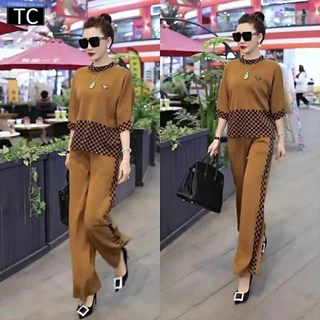 TC ชุดเซต 2 ชิ้น แฟชั่นผู้หญิงสไตล์เกาหลี คอกลม ใส่ได้หลายโอกาส เนื้อผ้าดีใส่สบาย ระบายอากาศดี รุ่น2784