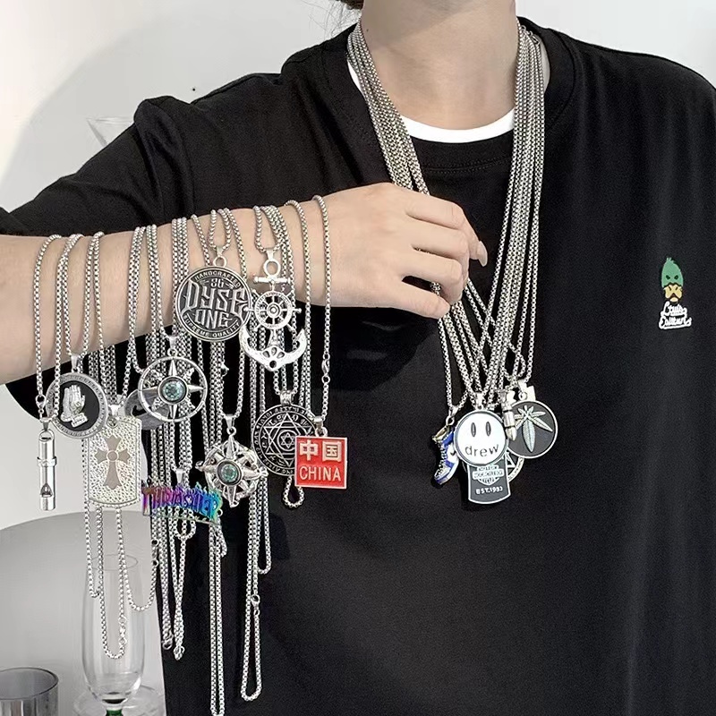 IU-Mall สร้อยคอแฟชั่นผู้ชาย สร้อยคอโซ่ผู้ชาย สร้อยคอผู้ชายยอดนิยมC06