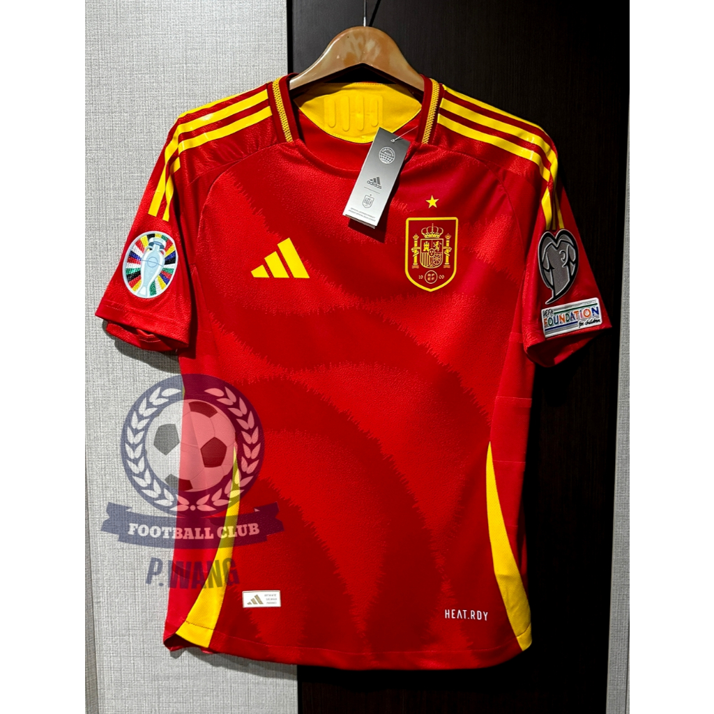 New!! เสื้อฟุตบอลทีมชาติ สเปน Home เหย้า ยูโร2024 [ PLAYER ] เกรดนักเตะ สีแดง เสื้อเปล่าพร้อมอาร์มยูโร รับประกันคุณถาพ