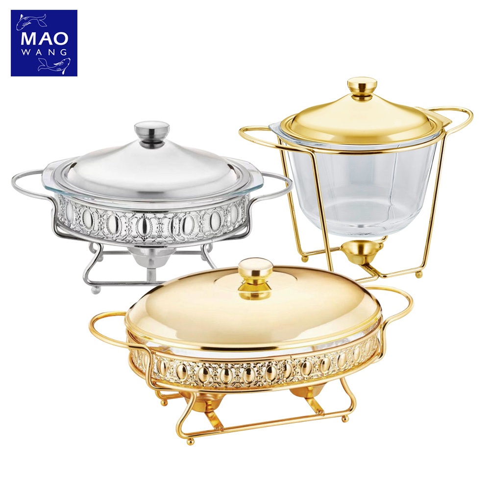 ถาดแก้วอุ่นอาหาร สำหรับบุฟเฟต์ Food warming glass tray