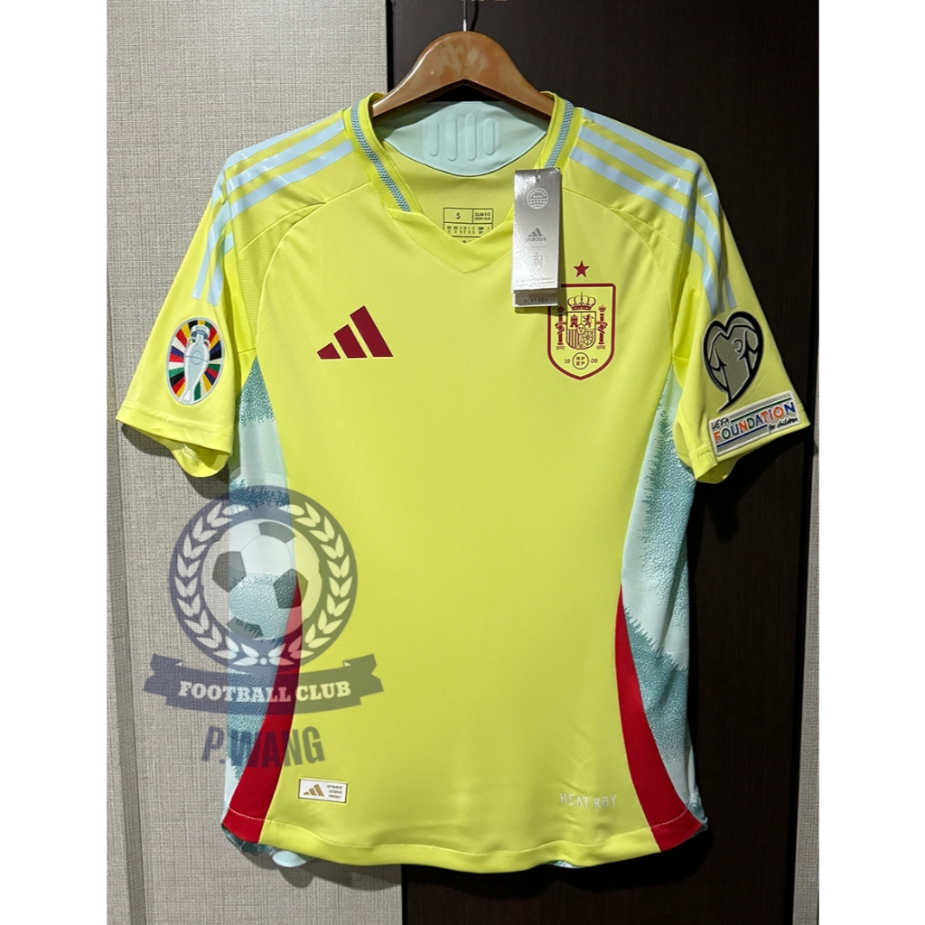 New!! เสื้อฟุตบอลทีมชาติ สเปน Away เยือน ยูโร2024 [PLAYER] เกรดนักเตะ สีเหลือง เสื้อเปล่าพร้อมอาร์มยูโร รับประกันคุณถาพ