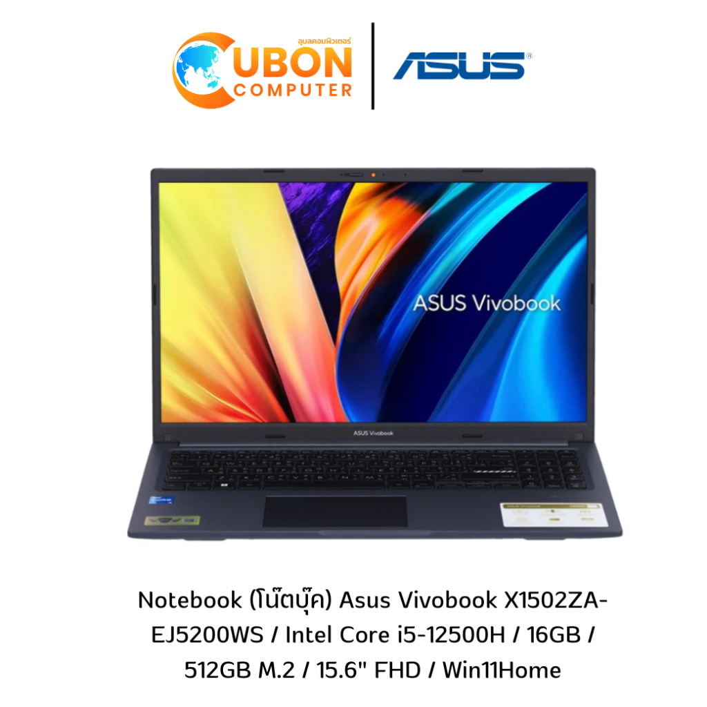 Notebook (โน๊ตบุ๊ค) Asus Vivobook X1502ZA-EJ5200WS / Intel Core i5-12500H / 16GB / 512GB M.2 / 15.6" FHD / Win11Home ประ