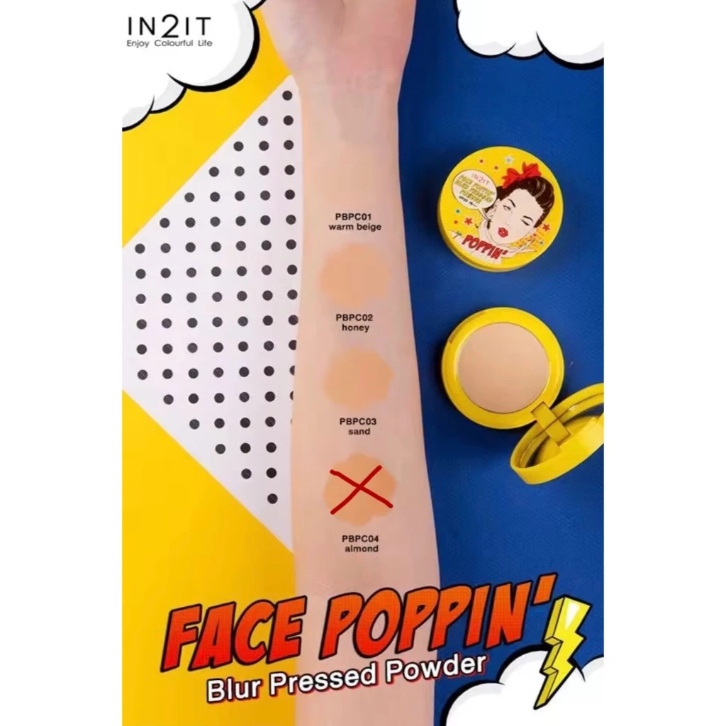 IN2IT face poppin blur pressed powder PBPC อินทูอิท เฟส ป๊อบปิ้น เบลอ เพรส พาวเดอร์