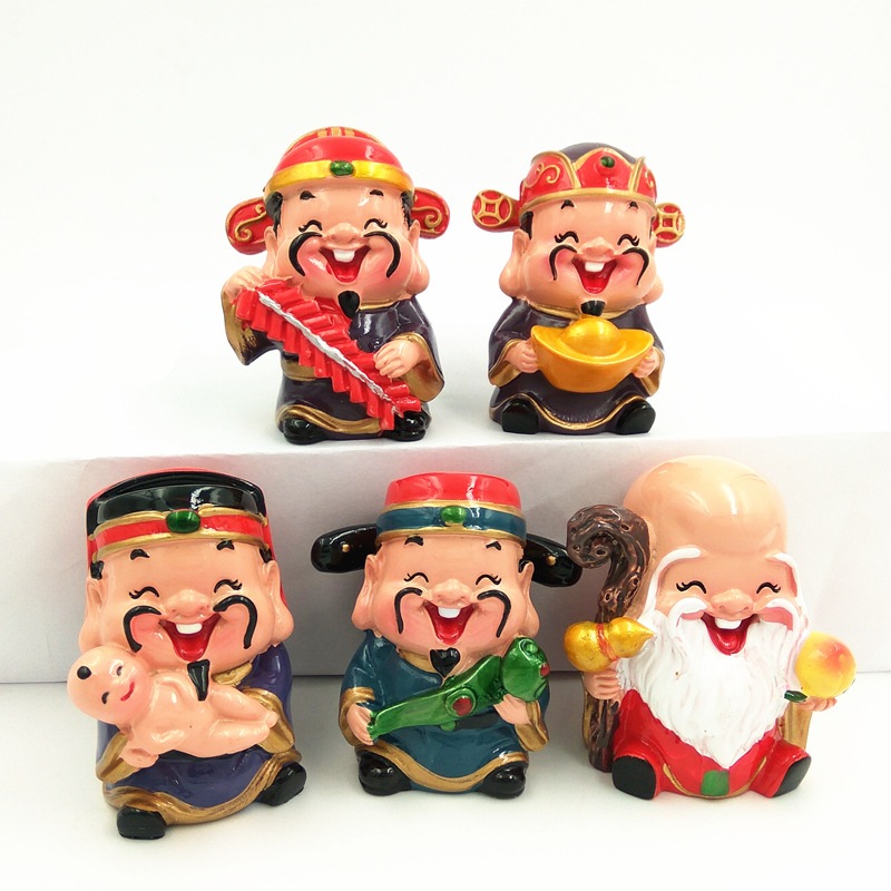 เทพเจ้าขอพรทั้ง 5 ฮกลกซิ่ว ขนาดสูง 6.5cm ของมงคล ของมงคลแต่งบ้าน ของเสริมฮวงจุ้ย เสริมสิริมงคล
