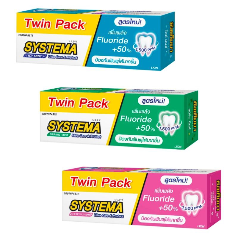 [แพ็คคู่] SYSTEMA ยาสีฟัน ซิสเท็มมา ULTRA CARE & PROTECT (140ก.)