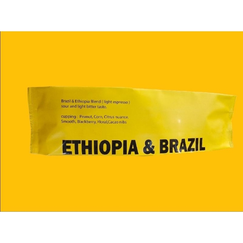 เมล็ดกาแฟ Ethiopia & Brazil blend 500g (medium roasted) **วันคั่วอยู่บนขอบถุง ปี/เดือน/วัน