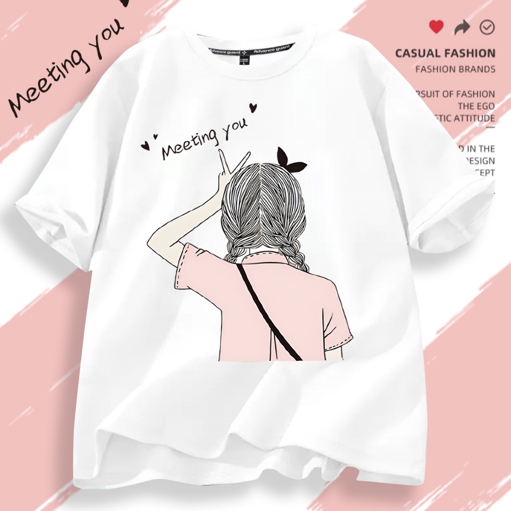 D563(พร้อมส่งทุกสี）เสื้อยืดแขนสั้น ผ้านุ่มใส่สบายฯ มี7สีหลายไซส์เลือกได้ S-3XL