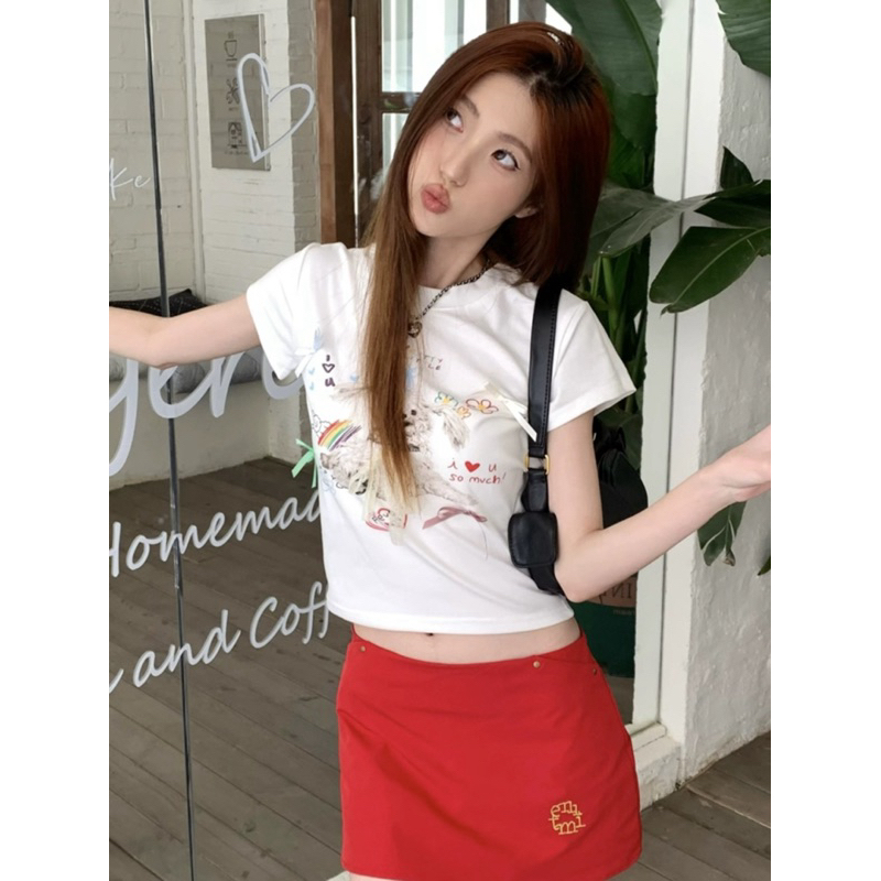 BY IRA(Q240/Q378) Betty top เสื้อยืดแขนสั้น ประดับโบว์ สามมิติ แฟชั่นฤดูร้อน สําหรับผู้หญิงะ