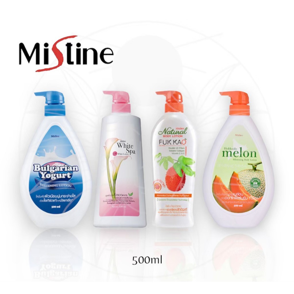 มิสทีน ไวท์สปา โลชั่น Mistine White spa Lotion ขวดปัีม 500มล. ฟักข้าว เมลอน โยเกิร์ต ยูวีไวท์