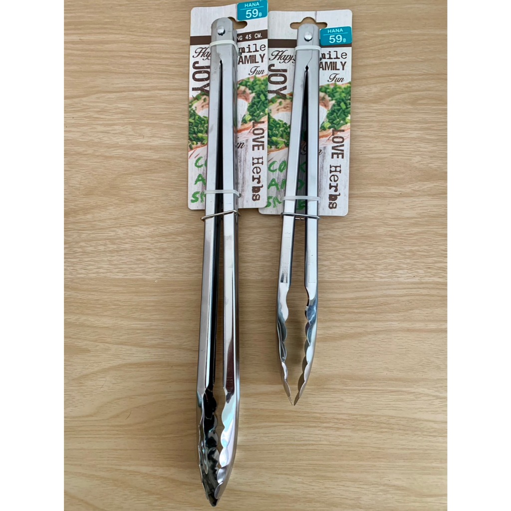 ที่คีบอาหาร ขนาด 11, 14 นิ้ว สีสเเตนเลส พร้อมที่ล็อค Food Tongs Size 11,14 Inches Stainless Steel