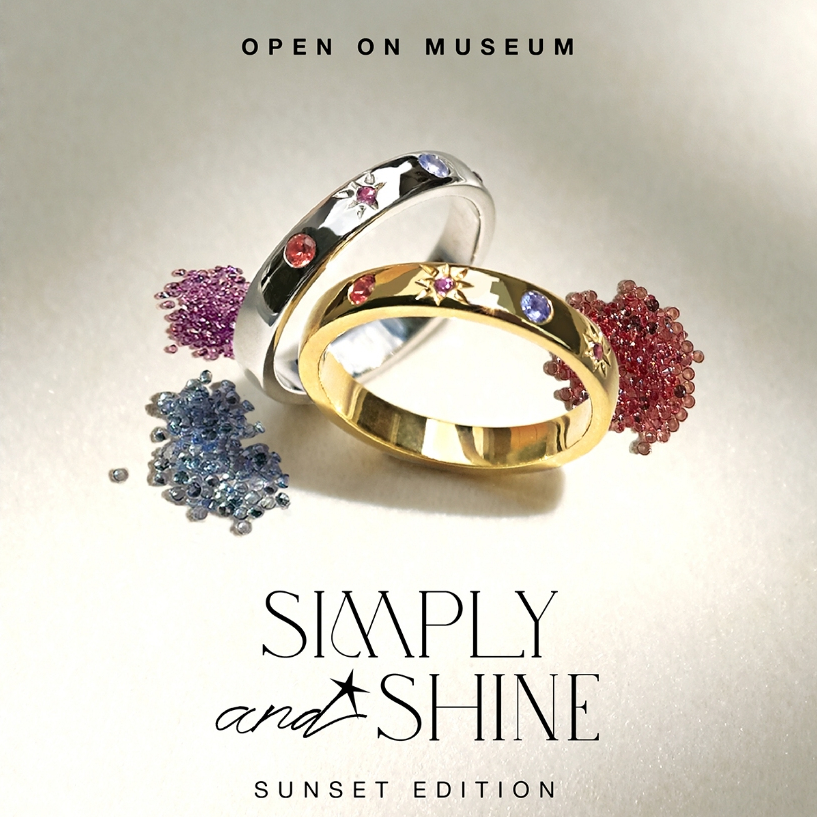 [Open on Museum] Simply and Shine (Sunset Edition) แหวนเงินแท้ประดับด้วยพลอย 3 สี 3 ชนิด แบบวงปิด