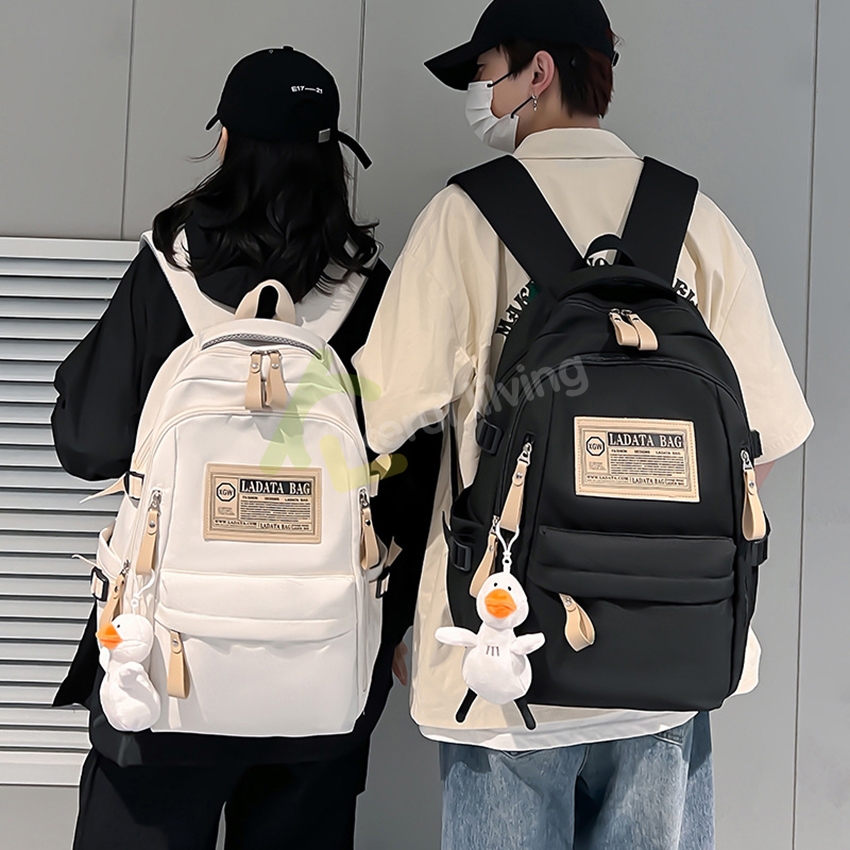 Allsking กระเป๋าเป้สะพายหลัง กระเป๋านักเรียนนักศึกษา เป้ใส่ของ ควาามจุขนาดใหญ่ เรียบง่าย สไตล์ เกาหลี ทนทาน ไม่ขาดง่าย
