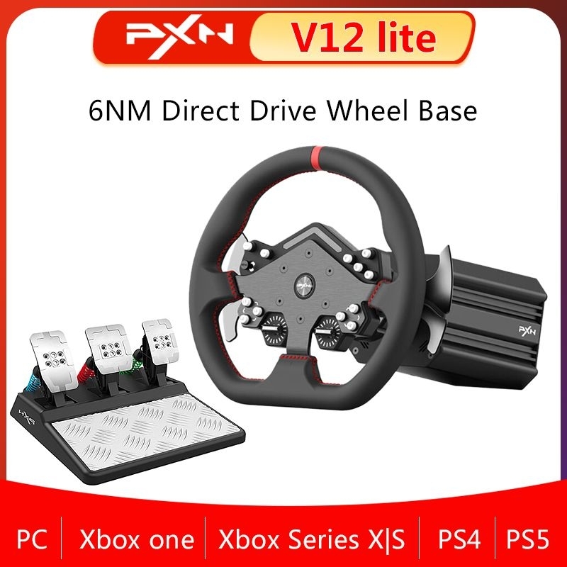 PXN V12 Lite 6Nm Bundle ชุดพวงมาลัย สำหรับ PC และ PC, PS4, PS5, Xbox One, Xbox Series x/s