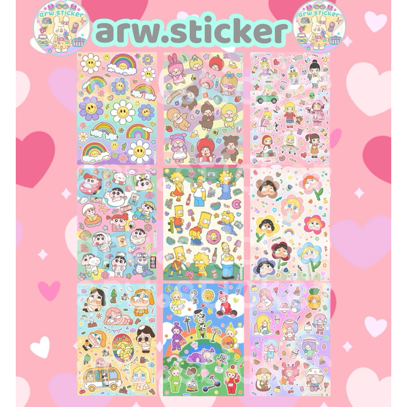 พร้อมส่ง สติ๊กเกอร์A6ลายน้องๆArt toyน่ารักทุกลายน๊า สติ๊กเกอร์ไดคัทกันน้ำ pvcอย่างดีลอกติดได้เลยค่า