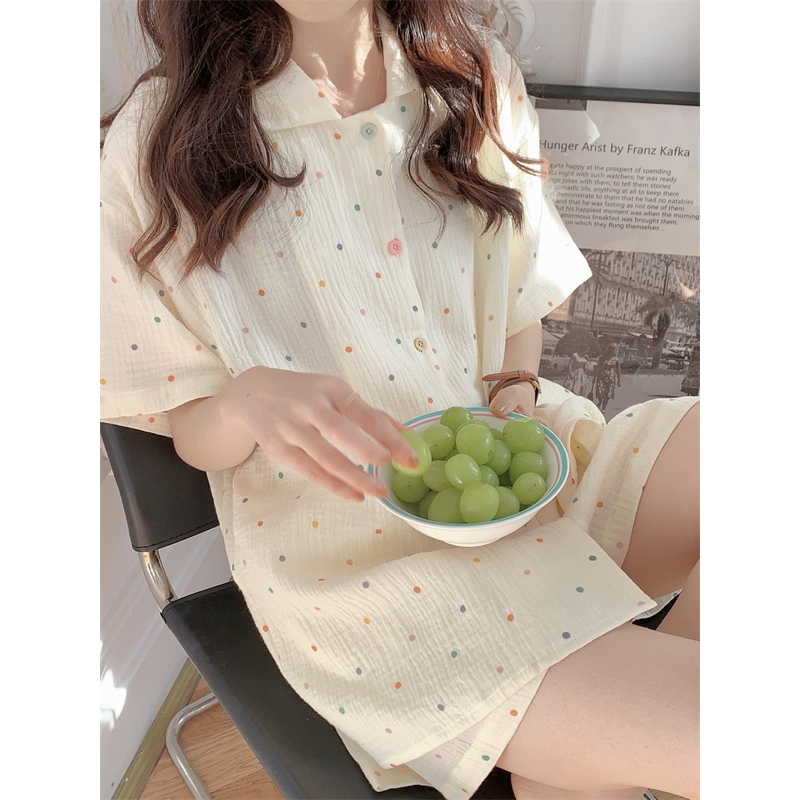 rainbow sleepwear - ชุดนอนรุ่นเรนโบว์แขนสั้นขาสั้น