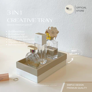 ถาดไม้จัดระเบียบ วางพร็อพถ่ายรูป prop tray ใส่น้ำหอม เครื่องสำอาง เครื่องเขียน ถาดเสริ์ฟ minimal