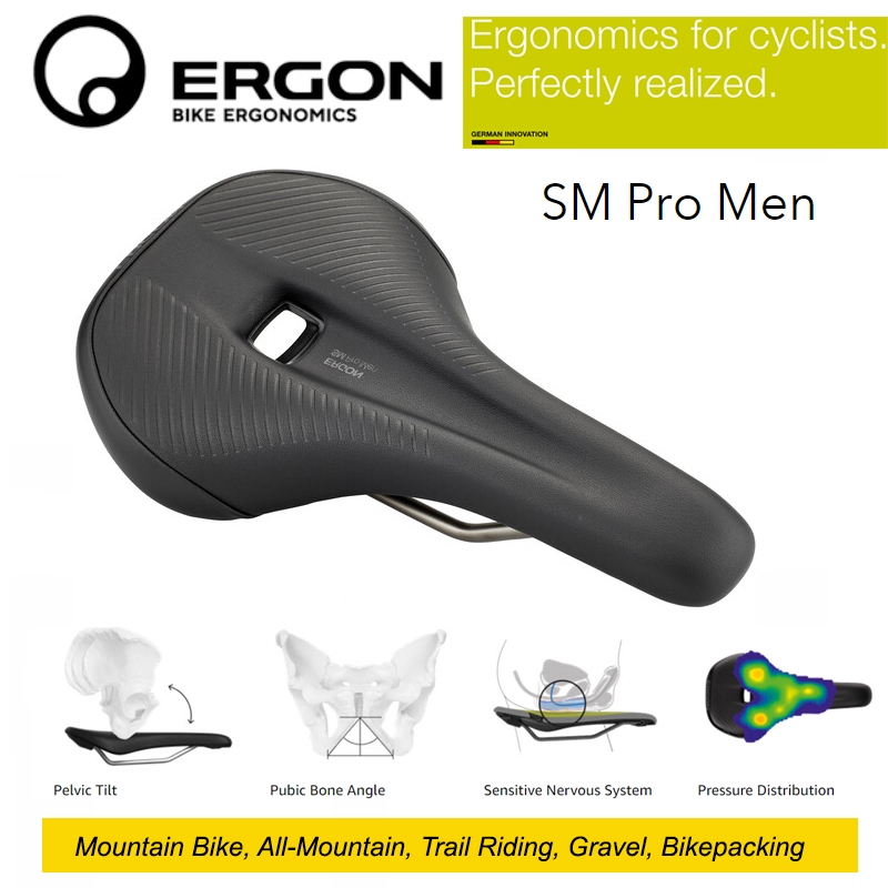เบาะอานจักรยาน ERGON Saddle SM Pro Men สำหรับ Mountain Bike, All-Mountain, Trail Riding, Gravel, Bikepacking