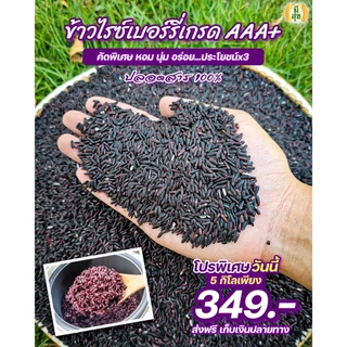 ข้าวไรซ์เบอร์รี่ ตรามีสุข ข้าวกล้อง ทานดีเพื่อสุขภาพ (ซีลสูญญากาศ 1 กิโล 5 ถุง)