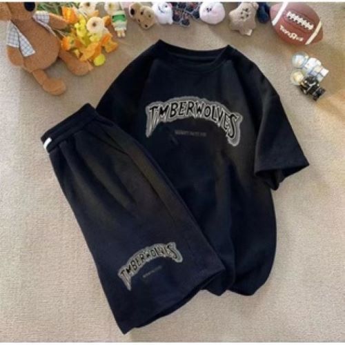 ⚡️ พร้อมส่ง⚡️ทีเชิร์ต (เสื้อ+กางเกงขาสั้น) ยืดคอกลม ผู้ชาย สไตค์ เกาหลี สวมใส่สบาย  เนื้อผ้าอย่างดี