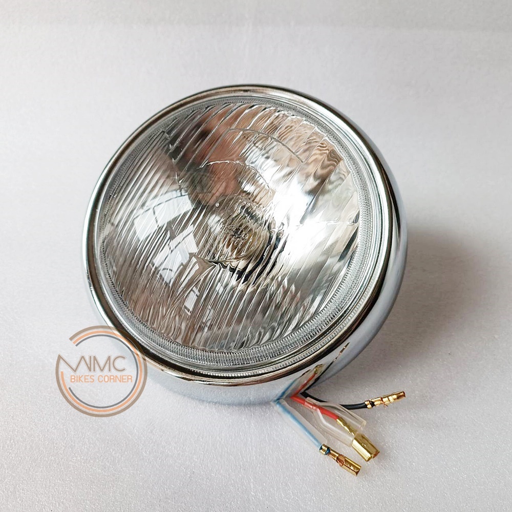 ไฟหน้า จานฉาย สำหรับ YAMAHA YL2 - GM / YL2GM (Y-HL-0004) พร้อมขั้วและหลอดไฟ 12V. กรอบโครเมี่ยม งานให