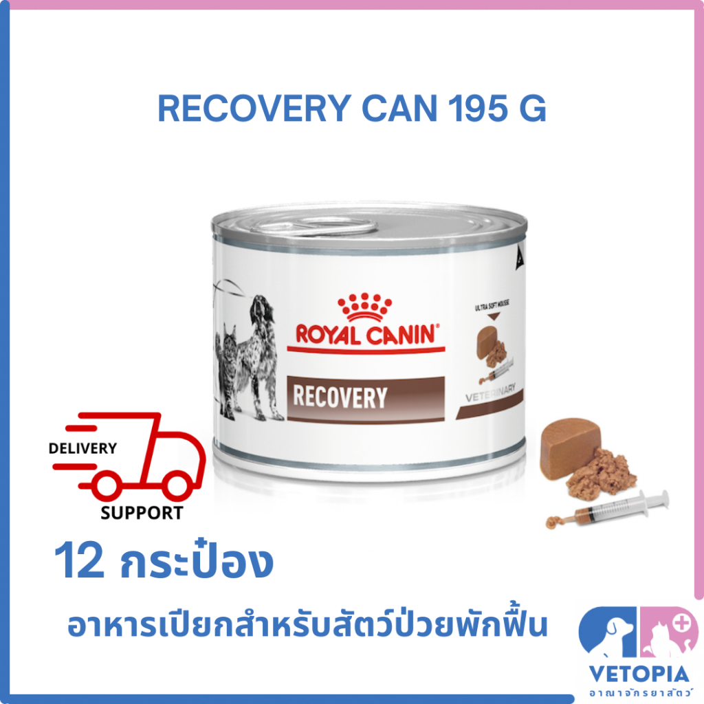 Royal Canin Recovery 195g (12 กระป๋อง) สำหรับสุนัขและแมวป่วยพักฟื้น