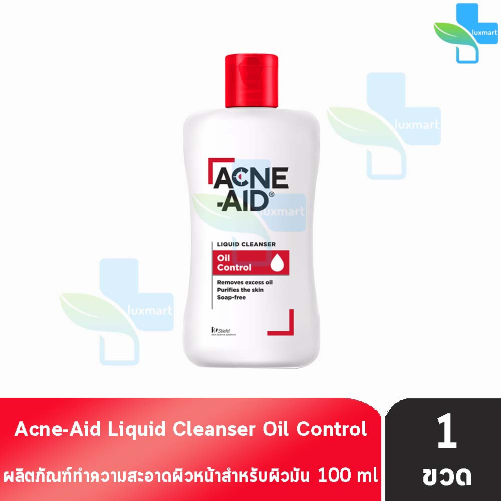Acne-Aid Liquid Cleanser แอคเน่-เอด ลิควิด คลีนเซอร์ ขนาด 100 มล. [1 ขวด สีแดง] AA 5301 เจลล้างหน้า ทำความสะอาดผิวหน้า