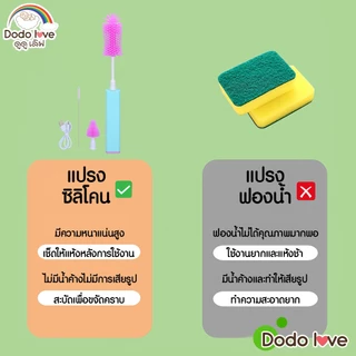 ส่งด่วน DoDolove แปรงล้างขวดนมไฟฟ้า ซิลิโคนไฟฟ้าล้างจุกนม หมุนได้ 360 องศา