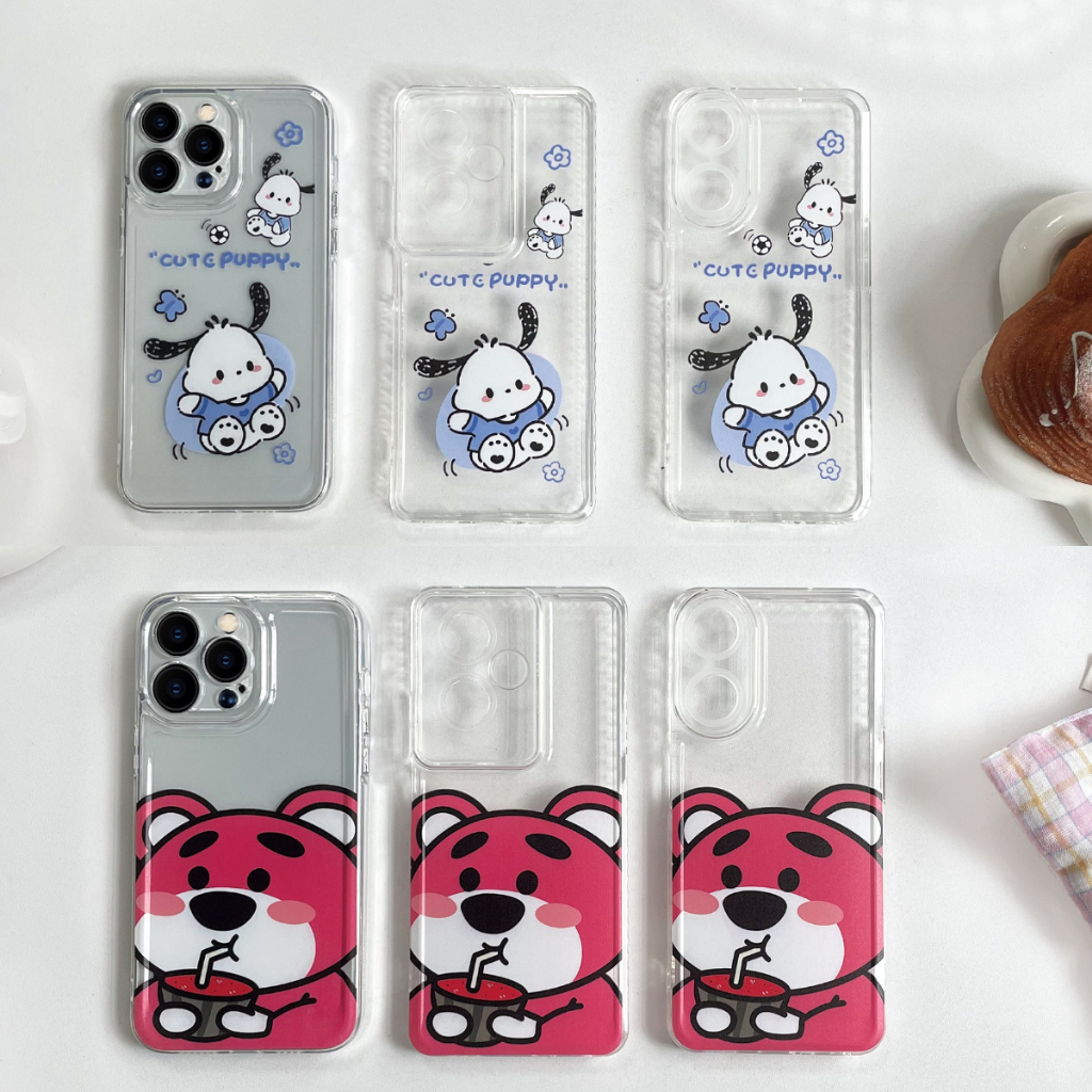 สำหรับไอโฟน11 เคสใสสกรีนลายการ์ตูนใหม่ OPPO VIVO SAMSUNG A15 A54 A53 A58 RENO11 Y12 Y21 Y20 A05S A24 RENO8T Y17S A55 Y27