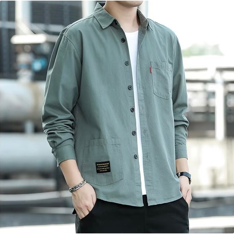 เสื้อเชิ๊ตผู้ชายคอปกแขนยาว ใส่ไปเที่ยว ใส่ทำงาน ร่นYF-0714