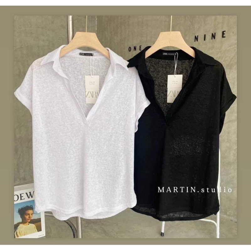 เสื้อคอวีผ้าสลาฟคอปกเสื้อผ้าผู้หญิง