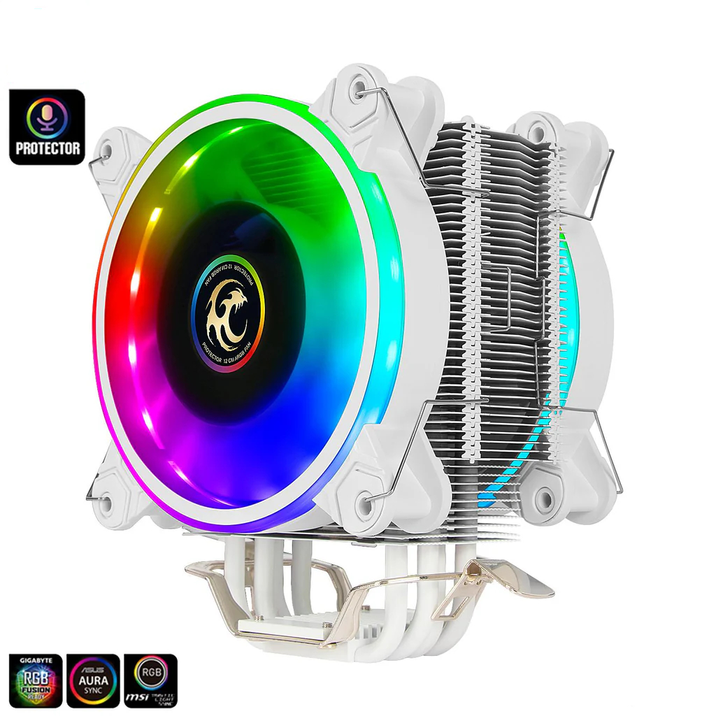 CPU AIR COOLER (พัดลมซีพียู) Tsunami Protector 1262 ARGB (WHITE) พร้อมส่ง