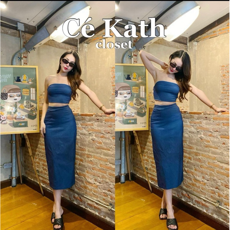 Cekathชุดเซทยีนส์สกินนีเสื้อกระโปรง Jean1