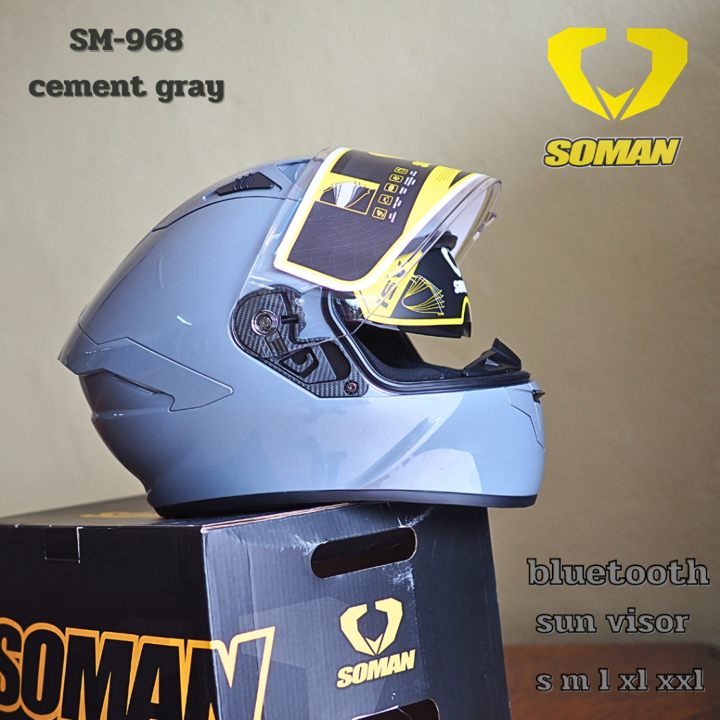 หมวกกันน็อค SOMAN SM968 โฉมใหม่ สไตล์ Sport Racing มีแว่นตา 2 ชั้น