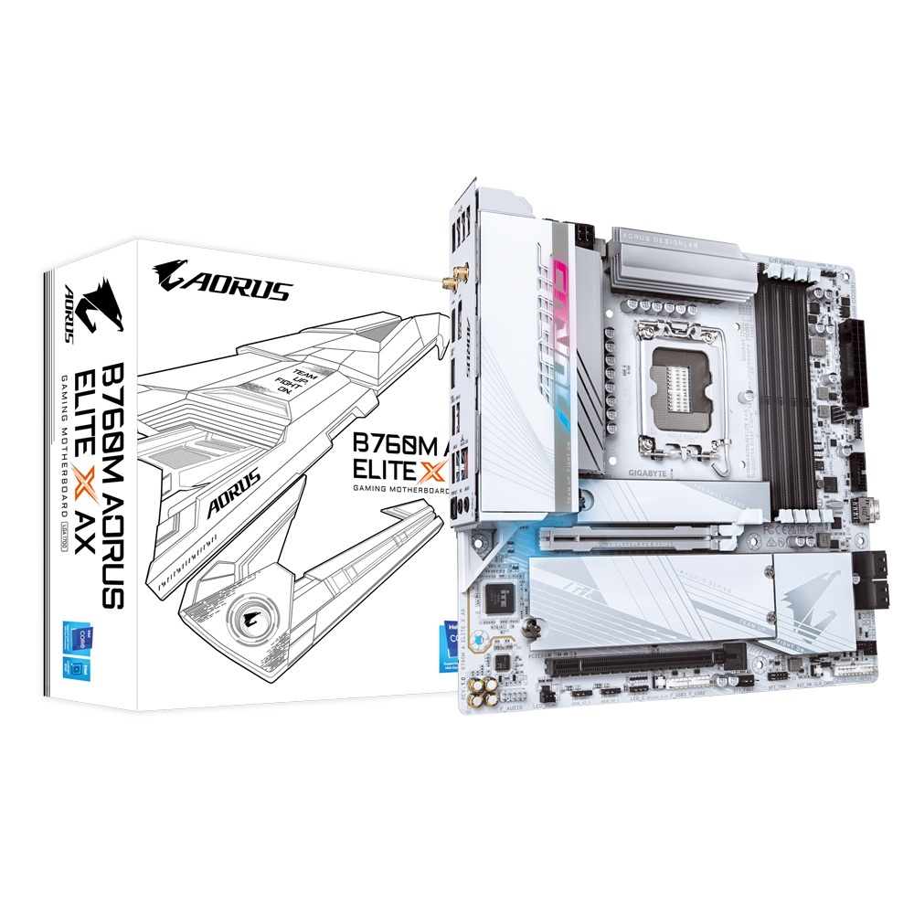GIGABYTE B760M AORUS ELITE X AX Intel LGA1700 DDR5 mATX Motherboard เมนบอร์ด
