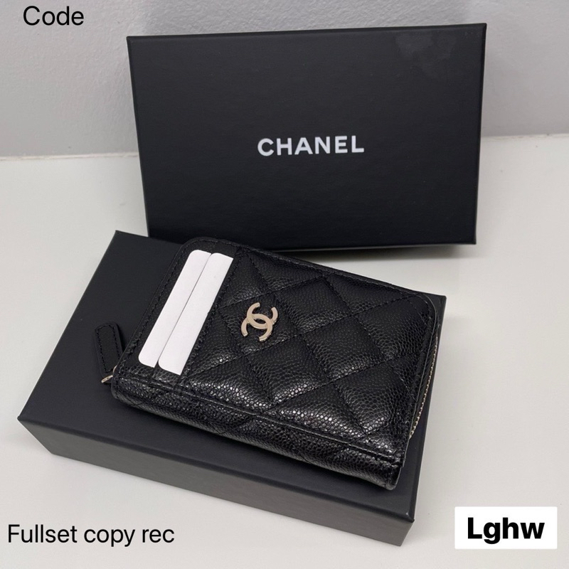 พร้อมส่ง New Chanel zippy card holder &amp; coin Lghw Code
