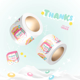 New!! สติกเกอร์ระวังกรีดโดนสินค้า แจ้งเตือนลูกค้า แปะกล่องพัสดุ ซองพัสดุ ซองจดหมาย ซองเอกสาร