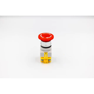 สวิตซ์ฉุกเฉิน สีแดงขนาด 22mm พร้อมป้าย emergency สวิทช์ปุ่มกด DPST เห็ดปุ่มหยุดฉุกเฉิน 10A NO + NC LAY37